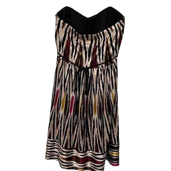 Sweetheart neckline Strapless Black Mini DressW/ Built-in Bra sequins M - Picture 3 of 11